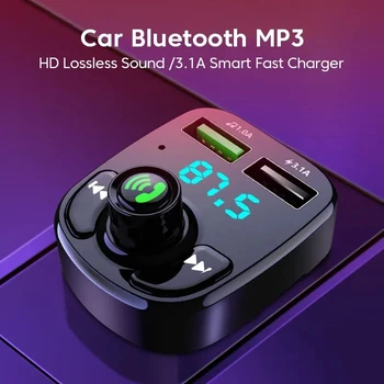 Bluetooth 5.0 FM-Transmitter mit LED, Freisprechen und USB-C PD