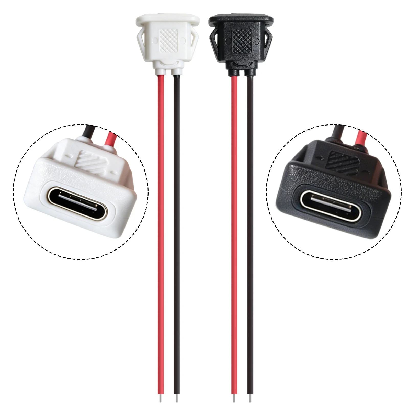 USB-C Einbaubuchse mit Crimpanschluss für Ladeport, im Set – Bild 3