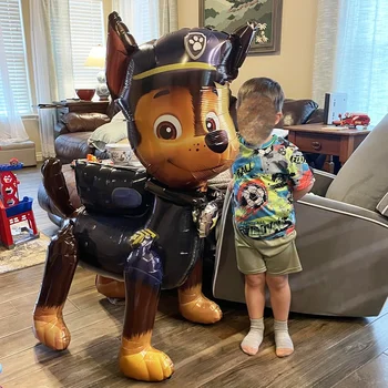 45 Zoll Riesiger Stehender Paw Patrol Ballon Cartoon Chase Folienballon für Kinder Jungen Geburtstagsparty
