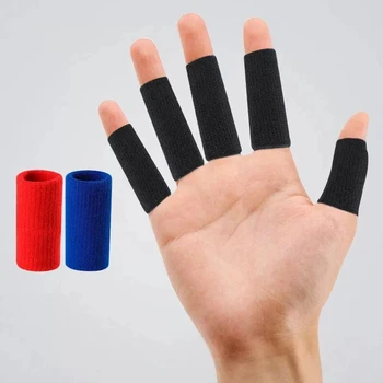Elastische Sport Finger Ärmeln Arthritis Unterstützung Finger Schutz Outdoor Gym Basketball (10 Stück)