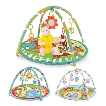Baby Play Gym Spielmatte Bauchzeit Fitnessrahmen Aktivitätsständer mit 5 abnehmbaren Spielzeugen Neugeborene