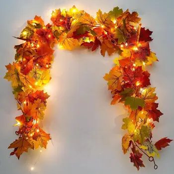 200CM Herbst Künstliche Ahornblatt Kranz Gefälschte Blatt Pflanze Rebe Wohnkultur Garten Halloween Wand
