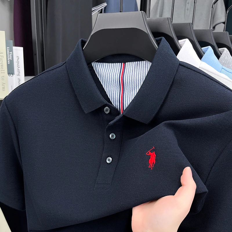 Kurzarm-Poloshirt für Herren aus 100 % reiner Baumwolle – Bild 5