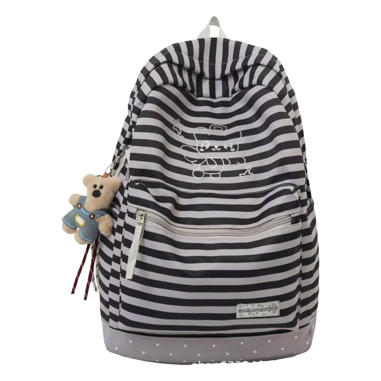 Neuer modischer Rucksack mit Streifenmuster, Unisex – Bild 6