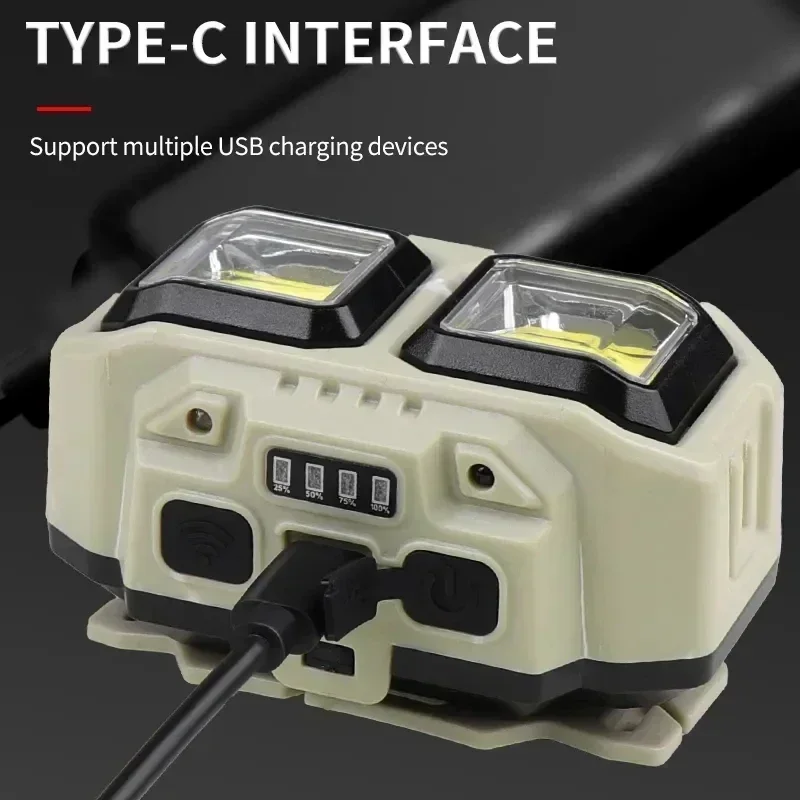 LED-Stirnlampe mit Bewegungssensor, 4 Modi, USB-C – Bild 3