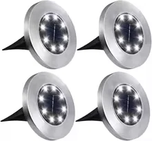8 LED Solar Power Disk Licht Outdoor Garten Solar U-Licht Deck Licht Scheinwerfer vergrabene (4 Stück)