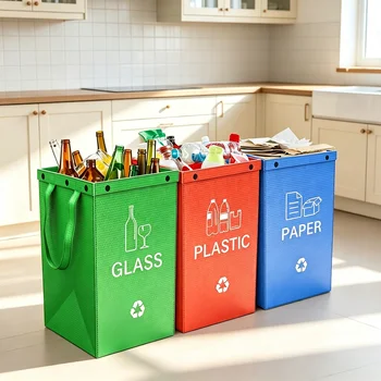 Separate Recycling-Abfallsäcke, wiederverwendbare wasserdichte Abfallbehälter für Küche, Büro, Zuhause
