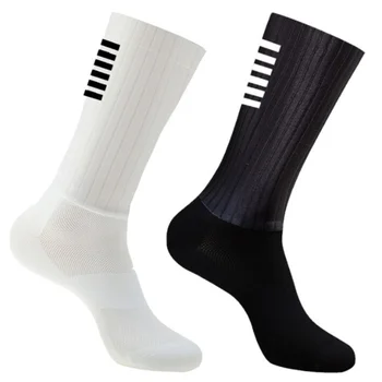 Radsport-Socken mit Silikon-Antirutsch-Sohle, Sommer Whiteline Aero Anti-Rutsch-Socken für Herren