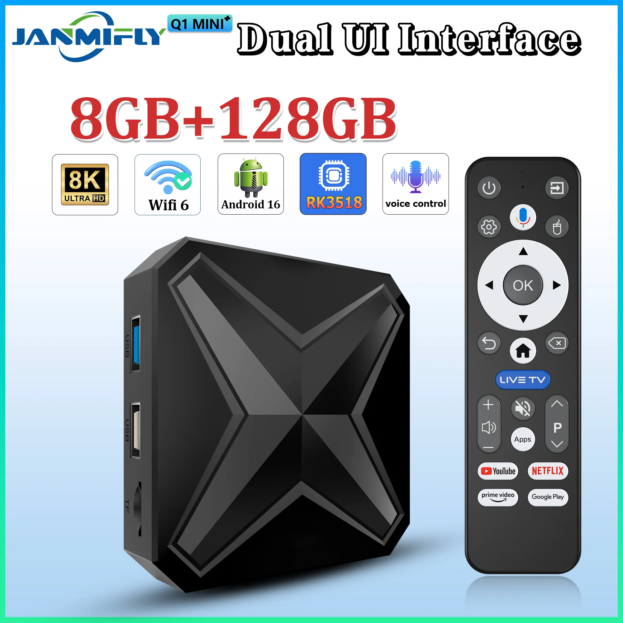 2026 Neue Smart-TV-Box Q1MINI+ Dual-UI-Schnittstelle Android