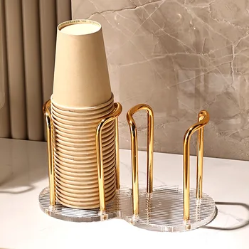 Luxus Einweg Tasse Lagerung Halter Wasser Tee Tassen Spender Rack Regal mit Längeren Stick Becher Display