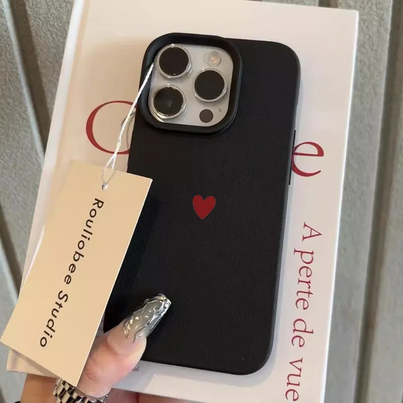 Einfache rote Liebesherz-weiche TPU-Telefonhülle für iPhone – Bild 6