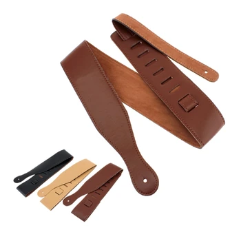 Strapazierfähiger Leder-Gitarrengurt mit verstellbarem Riemen, für E-Gitarre, Bass-Zubehörteile G99D