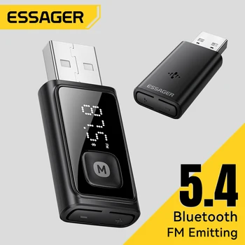 ESSAGER Bluetooth 5.4 Auto-Adapter, kabelloser FM-Transmitter, Audio-Receiver und Freisprechanruf