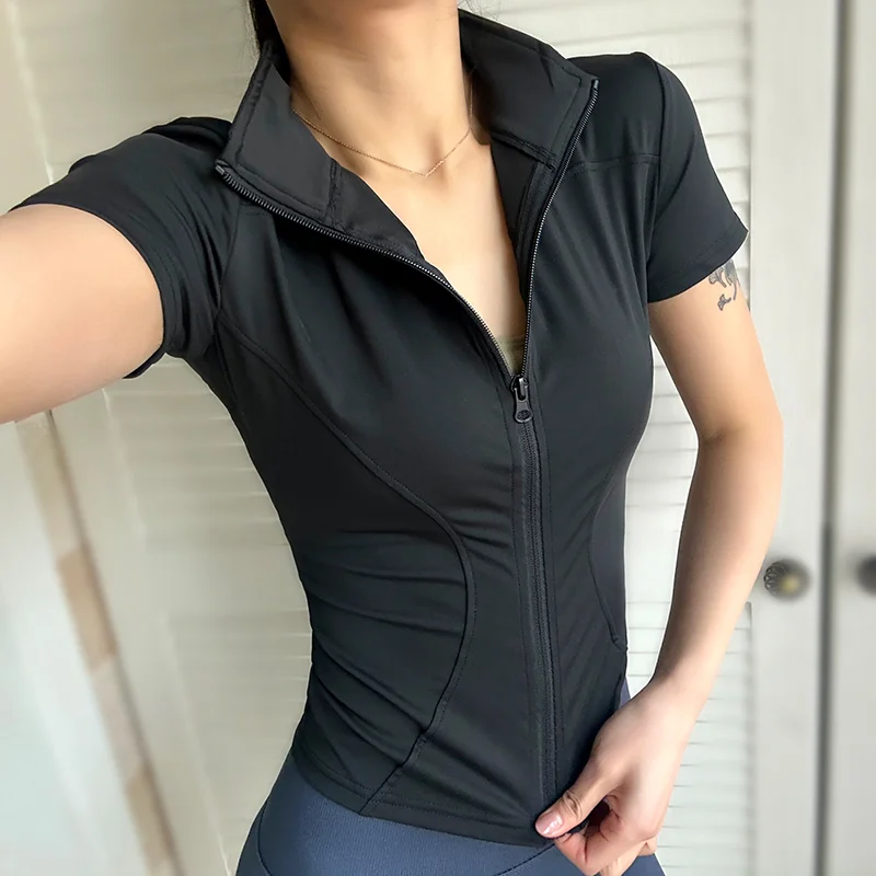 Sommer Hohe Qualität Taille Abnehmen Training Tops frauen – Bild 4