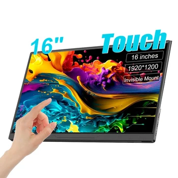16-Zoll mobiler tragbarer Monitor mit Touchscreen, IPS, zweiter Bildschirm, erweiterte Anzeige für Laptop