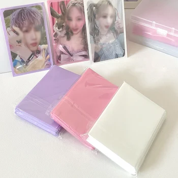 Sharkbang 50 Stück/Lot Holo-Kartenhüllen, 61 x 91 mm, 20C Macaron-Farbe, Kpop-Halter für Postkarten, Filme