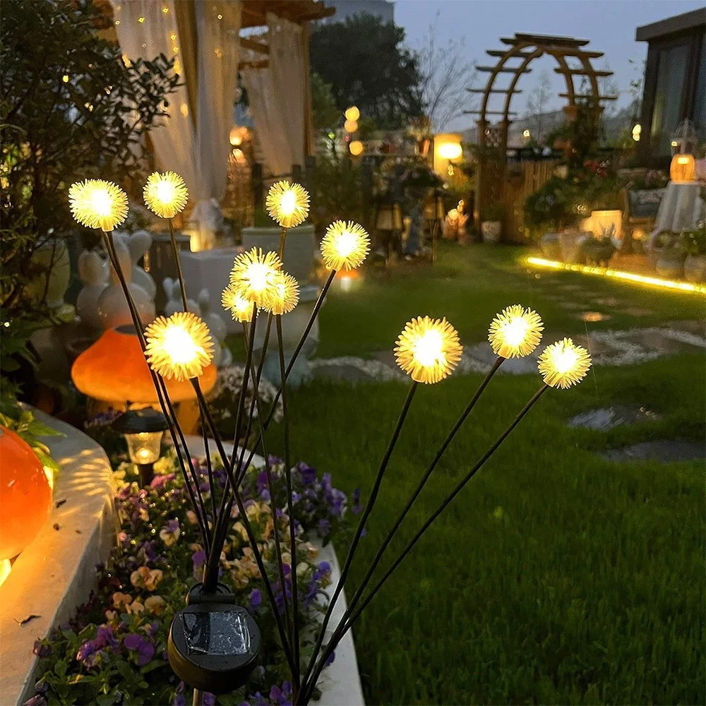 Solar-Löwenzahn-Lichter, 6 Köpfe, immer an/blinkende – Bild 5