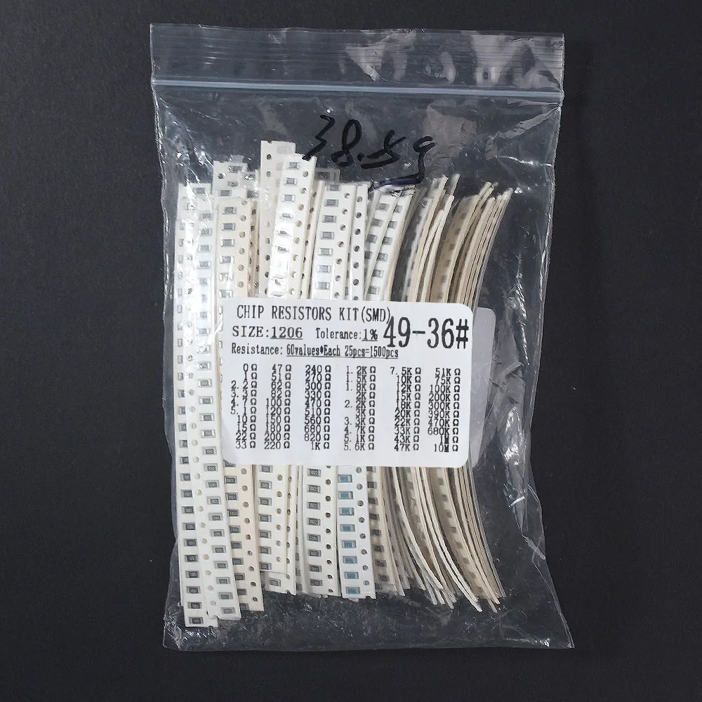 1500 Stück 603 0805 1206 0R ~ 10M SMD-Filmwiderstand – Bild 6