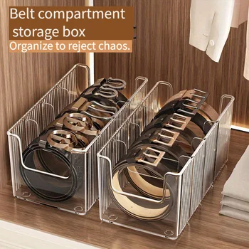 Gürtel-Organizer-Box, 5 Fächer, Gürtel-Aufbewahrungsregal für Schrank und Schublade, platzsparend, Krawatte