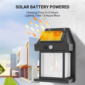 Solarbetriebene wasserdichte LED-Wandleuchte für den Außenbereich, leistungsstarke Solarenergielampe