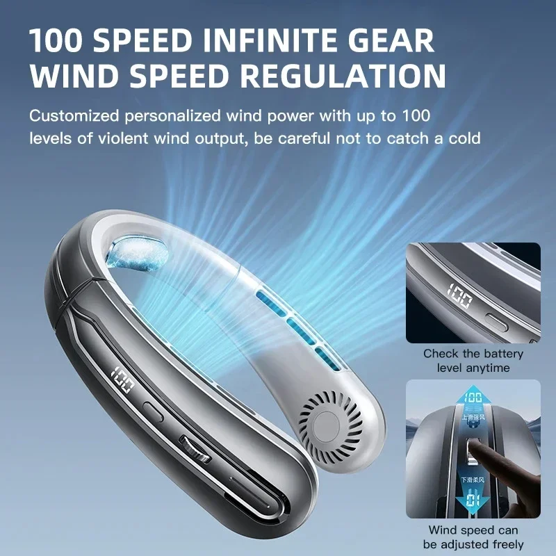 Halsventilator ohne Rotorblätter, 8000 mAh, USB-aufladbar – Bild 4