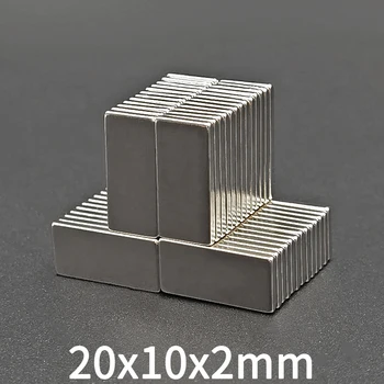 20x10x2 Superstarke Magnete, starke Scheibenmagnete, 20 mm x 10 mm x 2 mm, für Kühlschrank, DIY, Bau