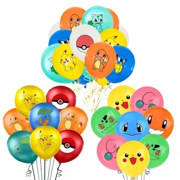 Cartoon Pokemon Pikachu Latex Ballon Set Pikachu Squirtle Charmander Modell Luftballons Spielzeug Kind