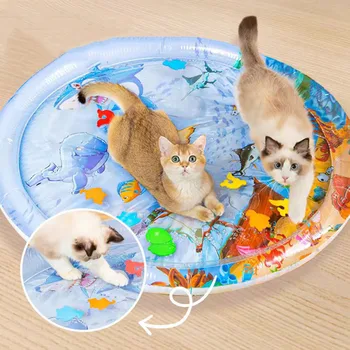Wasser sensorische Spielmatte verdickte aufblasbare Wassermatte für Katze und Hund Haustier Spielmatte