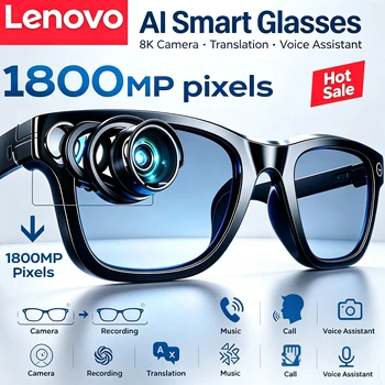 Lenovo AI Smart-Brille mit Übersetzungsfunktion, Musikwiedergabe, Bluetooth-Kommunikation