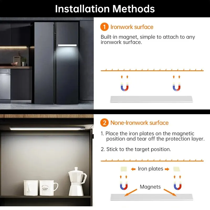 LED Motion Sensor Licht Nachtlicht Wireless USB Unter Schrank – Bild 6