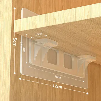 Stanzfreie Regalstützklammern, selbstklebende Regale, Clip-Haken, Halterung, Halter, Stift für Schrank
