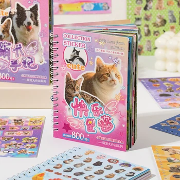 Buch Nette Pet Schlacht Cut-Out Spule Aufkleber Buch DIY Handbuch Kalender Grußkarten Tagebuch (30 Stück)