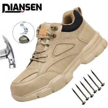 Herren-Arbeitsschuhe mit Stahlkappe, Sicherheitsstiefel nach europäischem Standard, bruchsicher