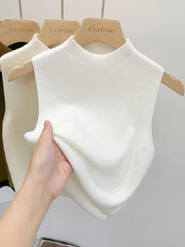Frauen Gestrickte Tank Top Sommer Herbst Schlank Pullover Kurze Ärmel Solide Frühling Herbst Pullover 2026