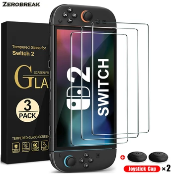 Schutzfolie aus gehärtetem Glas für Nintendo Switch 2 2025, Zubehör, Displayschutzfolie für Switch 2 Zubehör