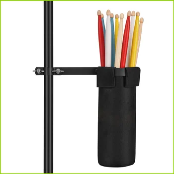Trommelstock-Tasche, schwarz, zylindrischer Trommelstockhalter, Oxford-Stoff, Metallclip, robustes Zubehör