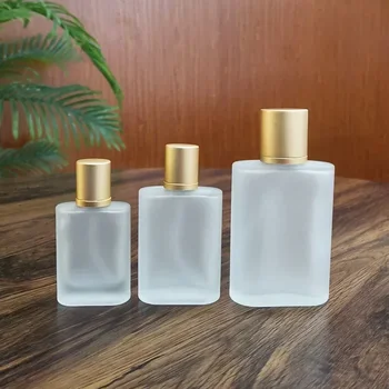 25/50/100 ml Parfümflasche aus sandgestrahltem Glas mit Schraubverschluss, Flüssigkeitssprühflasche, leere