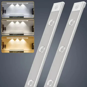 Nachtlicht mit Bewegungssensor, wiederaufladbare USB-LED-Lichtleisten für Schlafzimmer, Nachttisch