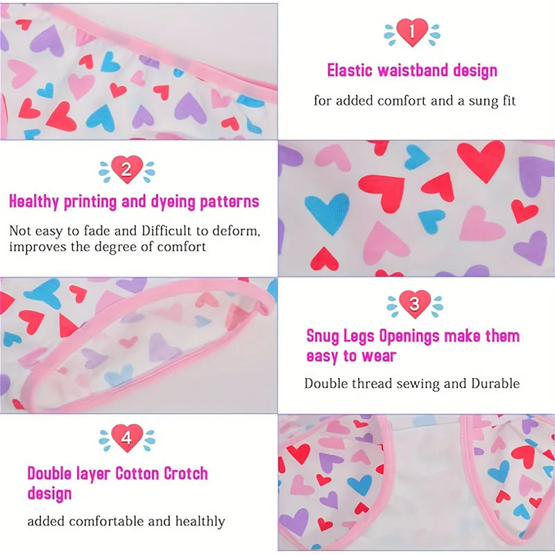 Multi-Pack 3/6/12 Stück Floral Baby Mädchen Slips Baumwolle – Bild 6