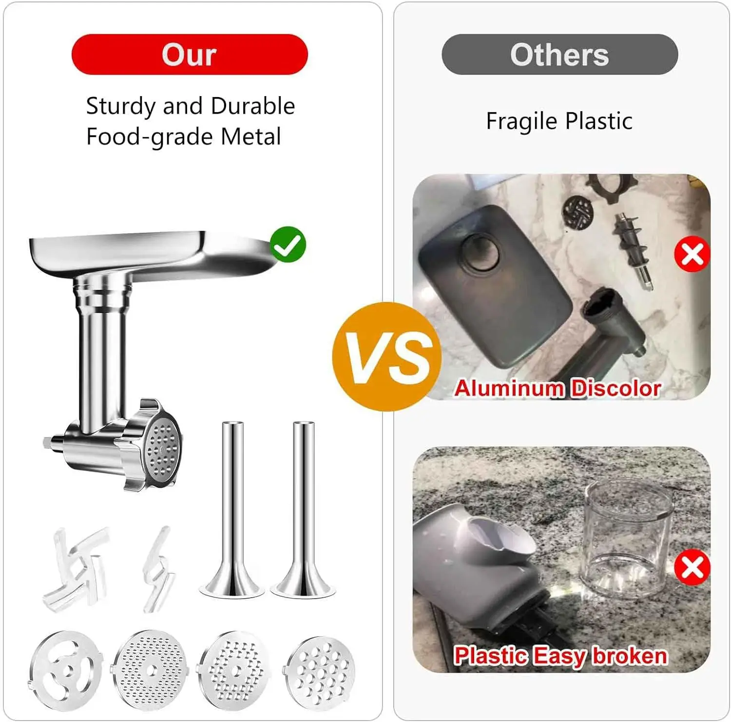 Aufsätze für Lebensmittelmühle aus Metall für alle KitchenAid – Bild 4