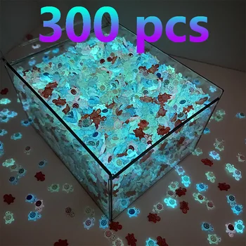 Im Dunkeln leuchtende, ultrakleine, farbenfrohe Schildkrötenfiguren - leuchtendes, winziges (300 Stück)