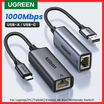 UGREEN USB Ethernet Adapter USB 3,0 Netzwerk Karte zu USB RJ45 Lan für PC Windows 10 Xiaomi Mi Box 3/S Nintend