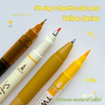 Bunte Gelstifte Kalligraphie-Stifte 0,5mm Feine Zeichenstifte Marker Retro Multi-Spitzen (4 Stück)