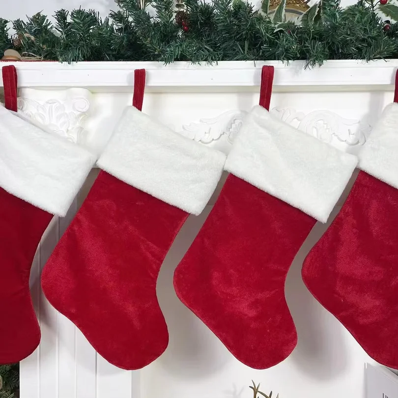10 Stück rote, klassische Weihnachtsstrümpfe – Bild 4