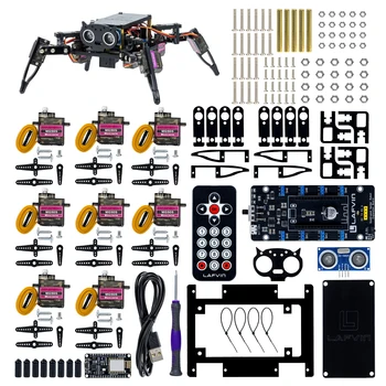 LAFVIN Vierbeiniger Bionischer Spinnenroboter-Bausatz mit ESP8266-Controller, Programmierbarer Bionischer