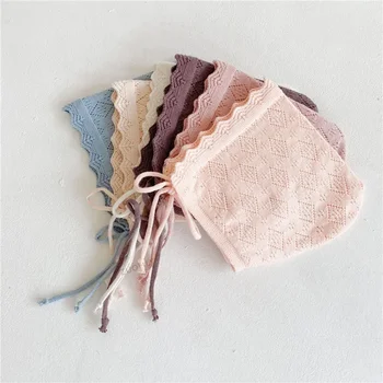 Baby Mädchen Hüte Baumwolle Einfarbig Neugeborenen Hut Kappen für 0-24 Monate Kleinkind Gestrickte Kappe