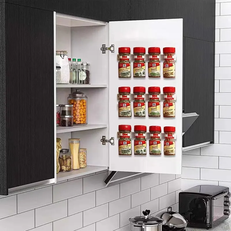 2 teile/satz weiße Küchen regal Gewürz glas Lager regal – Bild 2