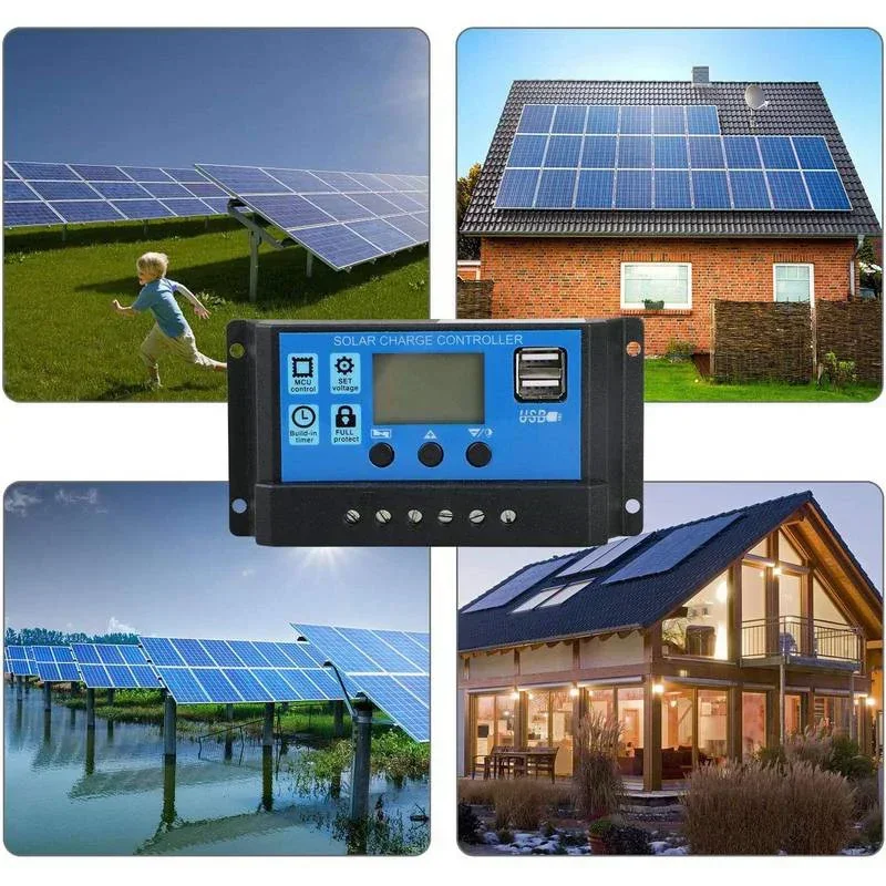 Solarladeregler 10 A bis 100 A LCD-Display Dual USB Auto – Bild 6