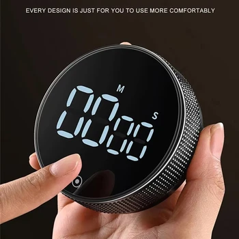 DINRGO Magnetischer Küchentimer, digitaler Timer, manueller Countdown, Drehtimer, mechanischer Kochtimer