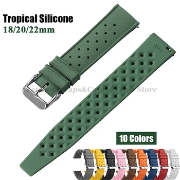 Tropisches Silikon-Uhrenarmband, Schnellverschlussarmband, 18 mm, 20 mm, 22 mm, für Oris für Seiko